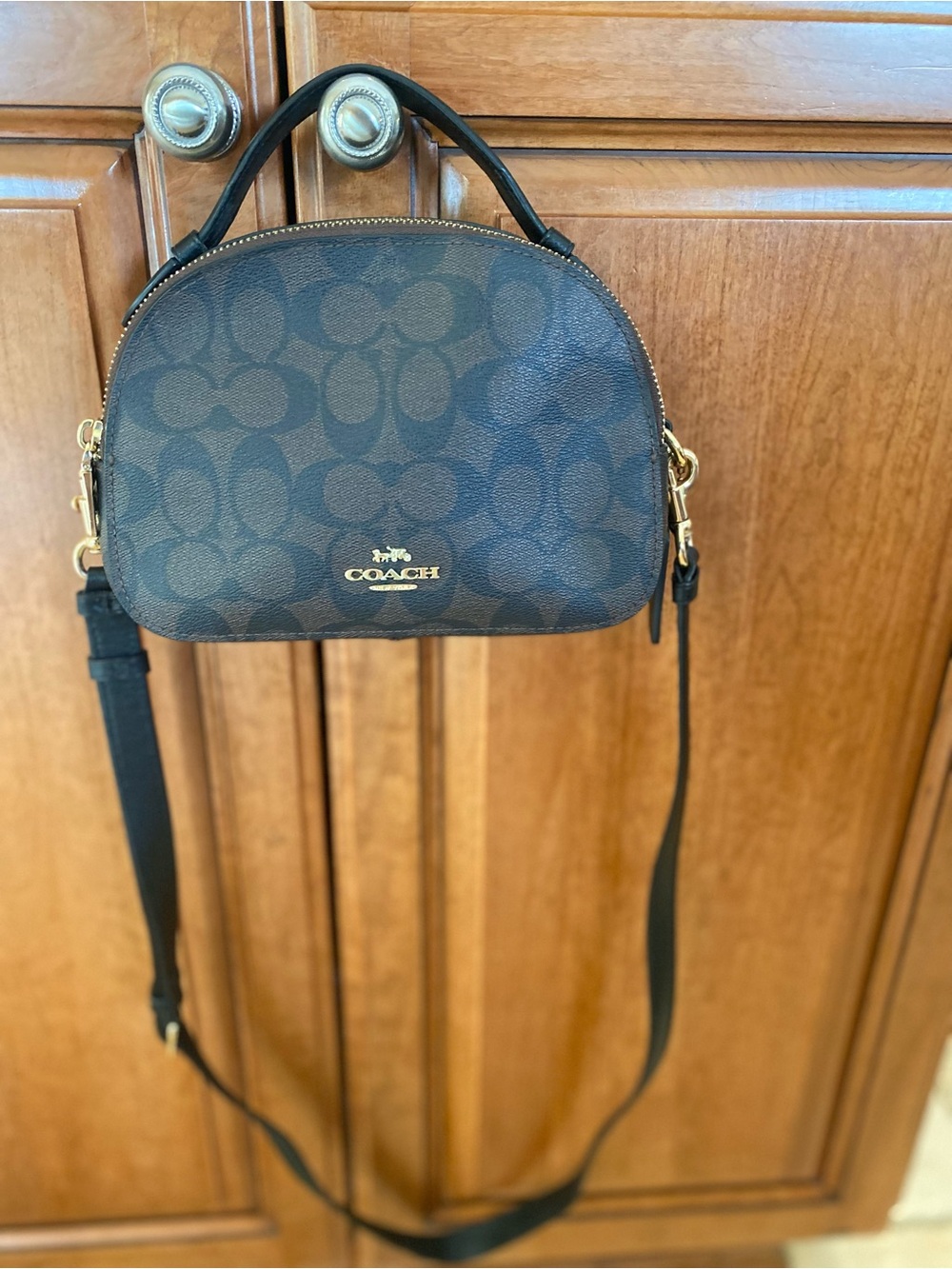 Coach Small Serena Satchel Crossbody Bag in Black/Brown